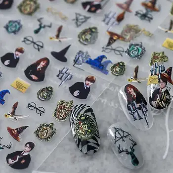 Miniso nové 5D reliéfní samolepky na nehty Harry Potter kreslené samolepky Pokémon na nehty samolepky Snoopy potřeby na nehty anime samolepky 12 nejlepší prodej Samolepka na nehty s motivem Harryho Pottera - №1