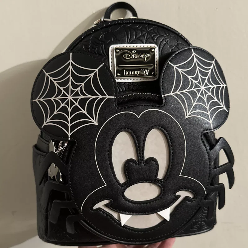 New Loungefly Disney Halloween Mickey Mouse Glow Backpack Mickey Satchel Cartoon Children\'s Backpack Shoulder Bag Mini Cute Bag