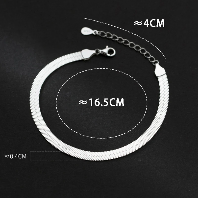 MIQIAO 925 Sterling Silver Women Bracelet Flat Snake Chain Female Christmas Gift Jewelry Bracelets On Hand Temperament