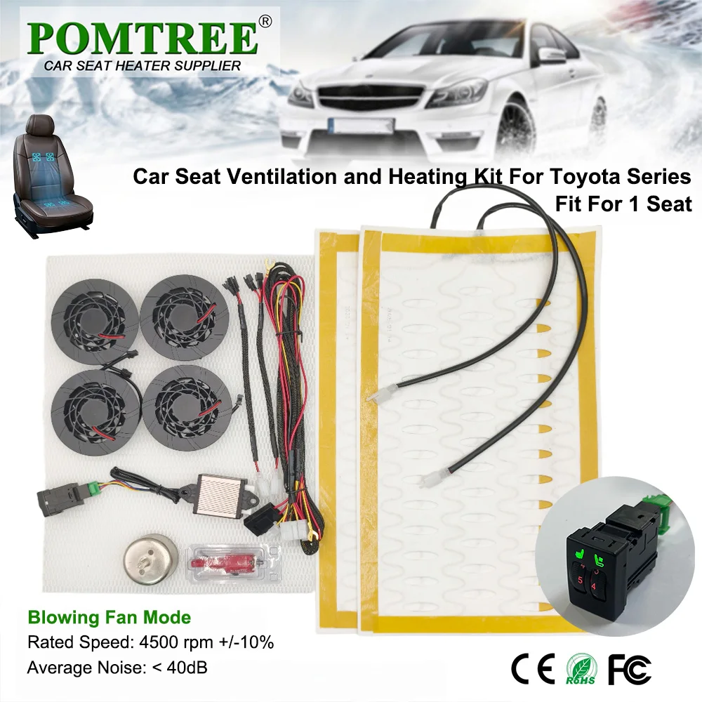 

Built-in Car Seat Heating And Ventilation System Kit Fit 1 Seat,Including 5-level Dedicated Switch Fit For Toyota Camry Corolla