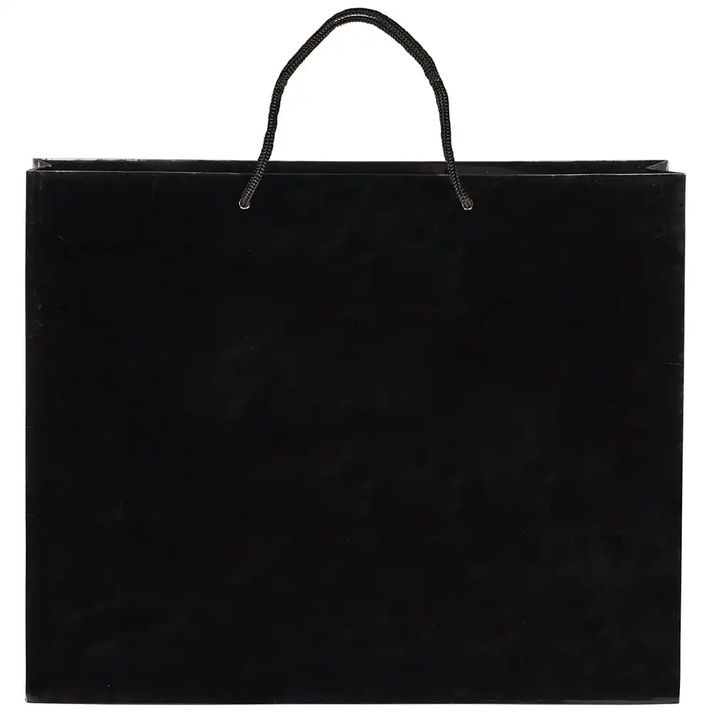 Paper Glossy Gift Bag, 13 x 10 x 5, Black, 1/Pack