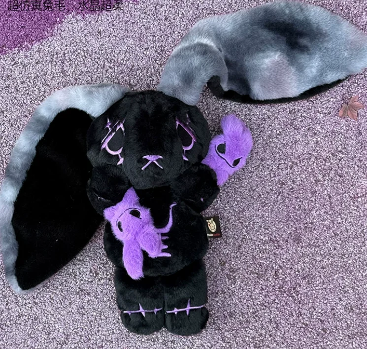 Plushie Dreadfuls Black Anxiety Rabbit Plush Toy Soft Stitched Stuffed Animal Stress Relief Gift For Home Decor Adult