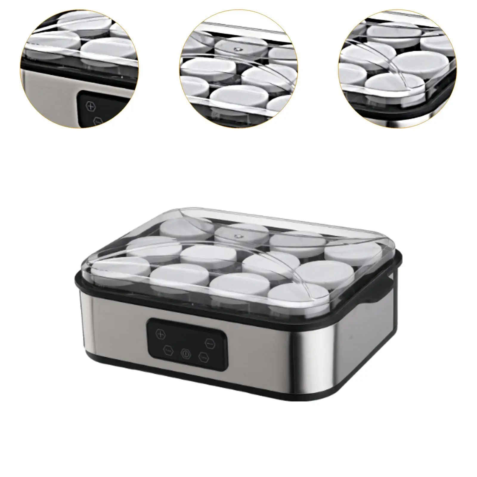 Jogurtownica Regulowana kontrola temperatury z 12 szklanymi słoikami na jogurty mleczne Impreza Easy Dairy Use Urządzenie kuchenne