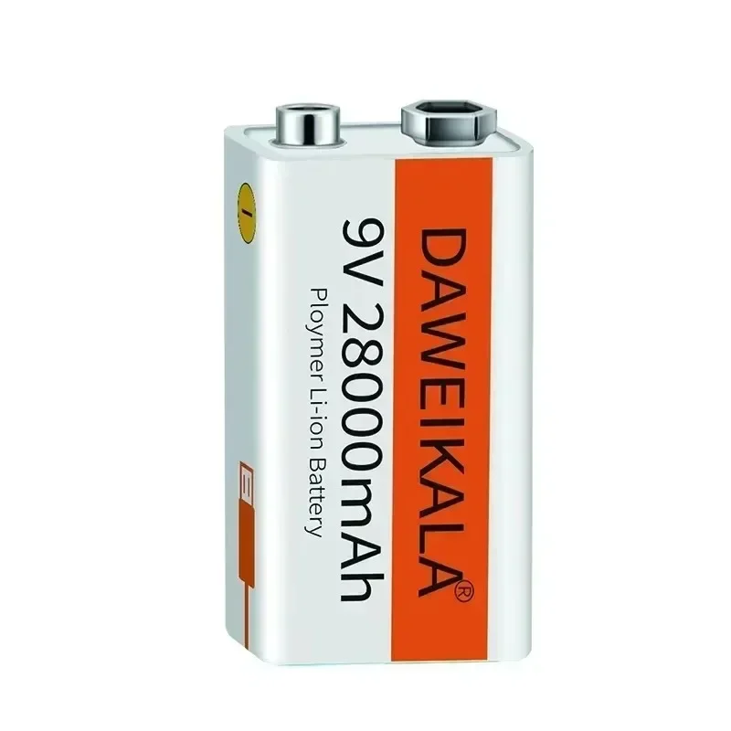 Long-Lasting 9V Lithium ion Rechargeable Battery High Capacity for Guitar Microphone Smoke Detector Pedal with Cable view 5