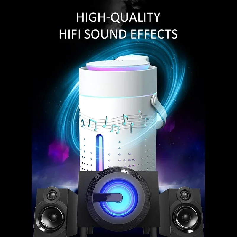 USB Humidifier Bluetooth Speaker HIFI Sound Colorful Light 1000mL Capacity