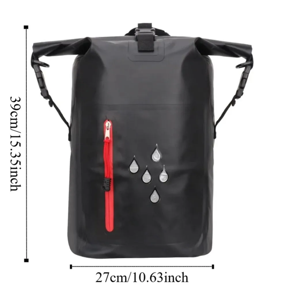 25L Waterproof Drift Bag IPX6 Rating 500D PVC Swimming Backpack Shoulder Strap Large Capacity Waterproof Bucket Bag