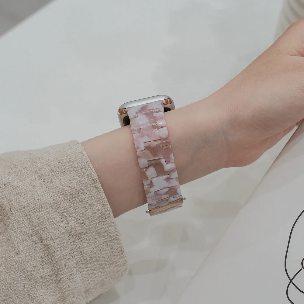 

Nice Bracelet Resin Link Band For Women 38mm 40mm 41mm 42mm 44mm Strap For Apple Watch 45mm 46mm 49mm