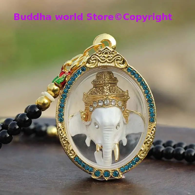 

Southeast Asia Thailand Temple talisman bring wealth money GOOD LUCK God of wealth elephant GANESH Buddha Pendant Amulet A8