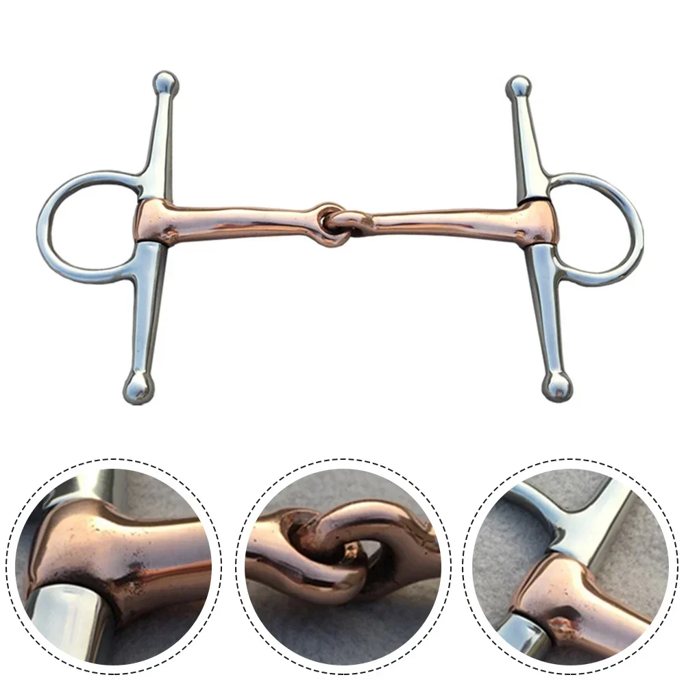 

1x 13cm Horse Bit Stainless Steel Full-Cheek Snaffle Bit Copper Mouth Horse Tack Horse Bits Equipment For Horses