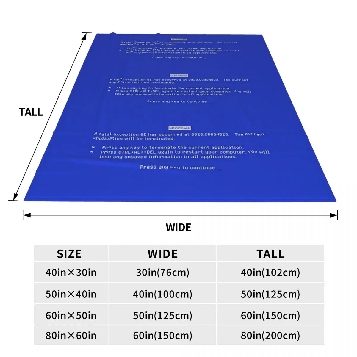 Blue Screen Of Death (BSOD) Blankets Flannel Breathable Throw Blankets Throw Blanket For Couch Bedding Office Throws Bedspread