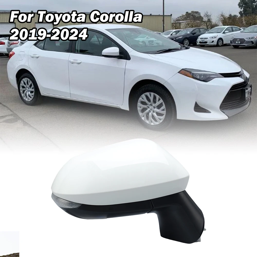 

9 Pins Side Mirror Assembly For Toyota Corolla E21 E210 MK12 2019-2024 Euro Interface With Blind Spot Folding White Door Mirror