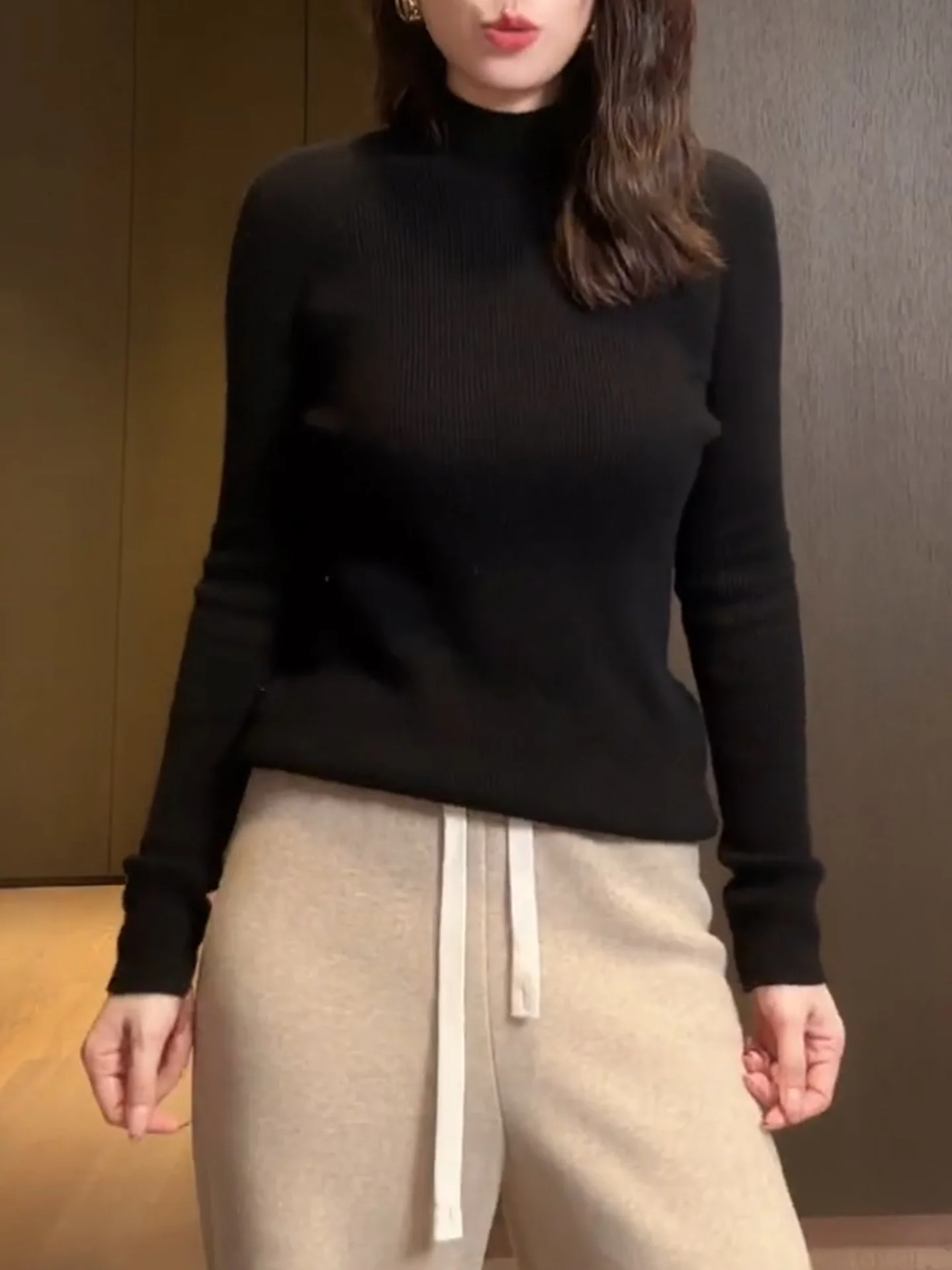 

Bla f-Высокий воротник Slim Fit Base irt Женский вязаный топ больших размеров Осень Зима Новый Sle Повседневный Sle