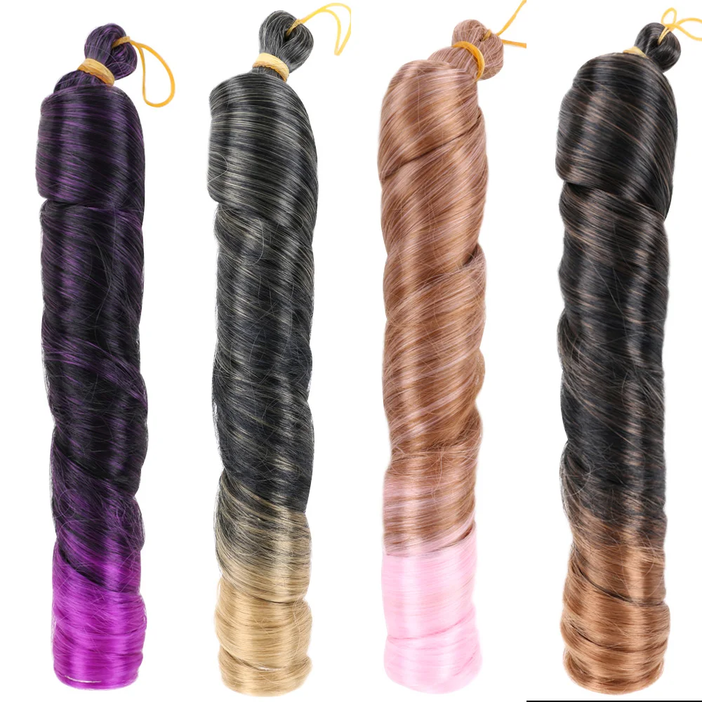 الاصطناعية موجة فضفاضة تجعيد الشعر الفرنسي تجديل وصلات شعر دوامة الضفيرة الضفائر ارتفاع درجة الحرارة أومبير قبل امتدت الكروشيه الشعر