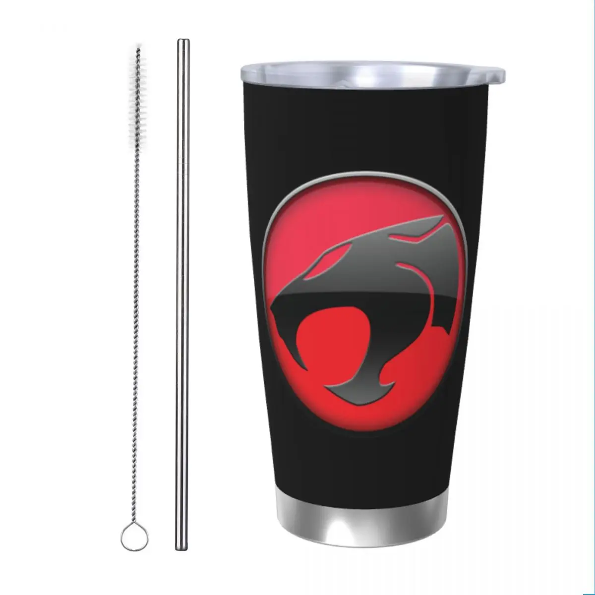 Thundercats Logo Tumbler Vacuum Insulated Thundercats Vs HiMan Cheetara Thermal Cup Vacuum Flask Office Home Mug Spill Proof