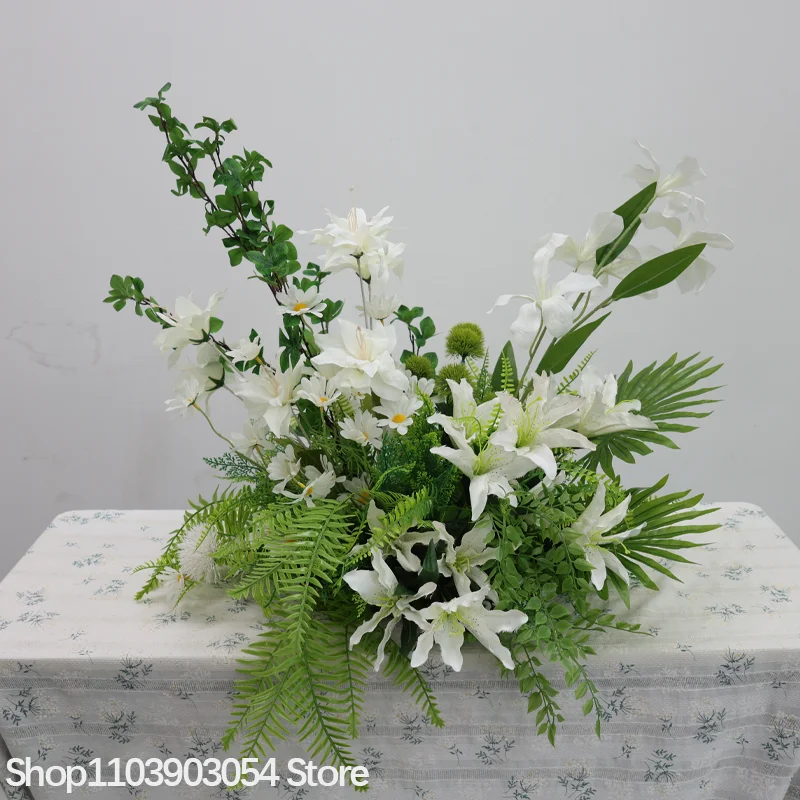 Rote Künstliche Rosen-Tischdekoration, Blumenarrangement für Hochzeit, Esstisch, Blumendekoration für Bankett, Party, Hotel, Eventdekoration – Detail 6