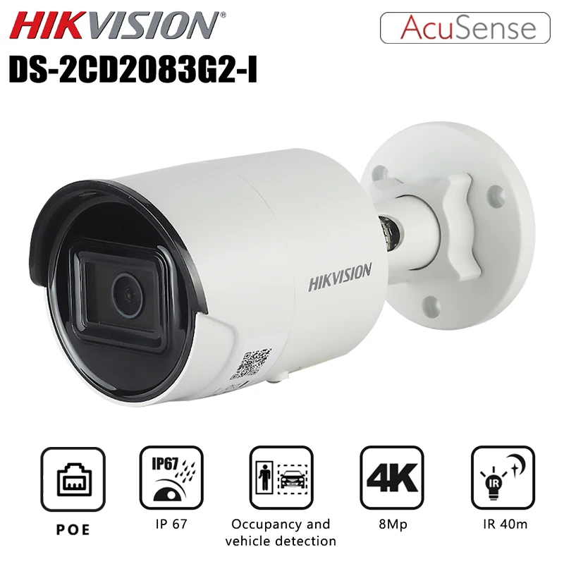 Hikvision AcuSense DS-2CD2083G2-I 8MP POE IP Camera Support Motion Detection IR40M  IP67 Bullet Surveillance camera