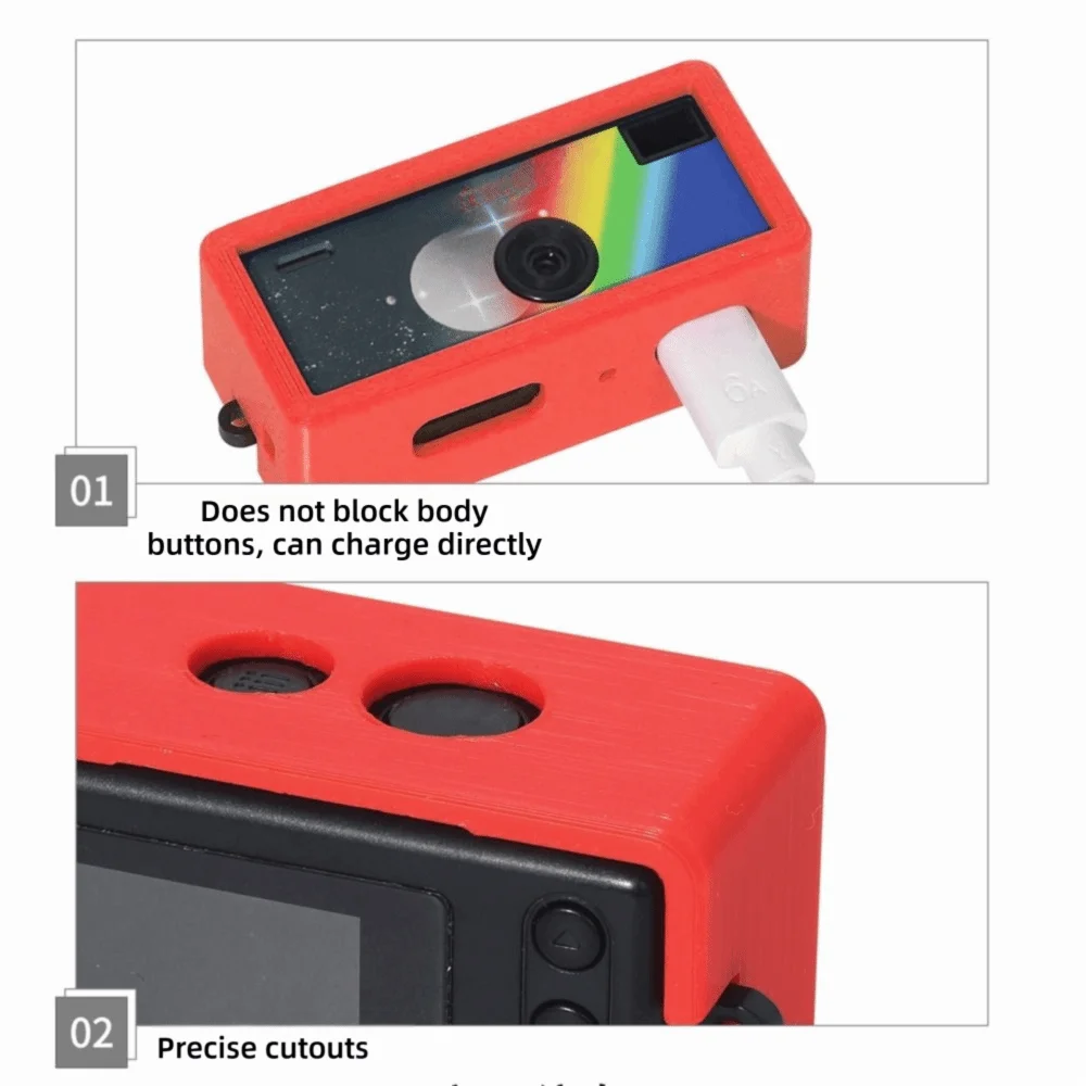 

3D Printed Protective Cover Solid Color with Screen Film Decorative Cover Protective Shell for Kodak Charmera Blind Box Camera