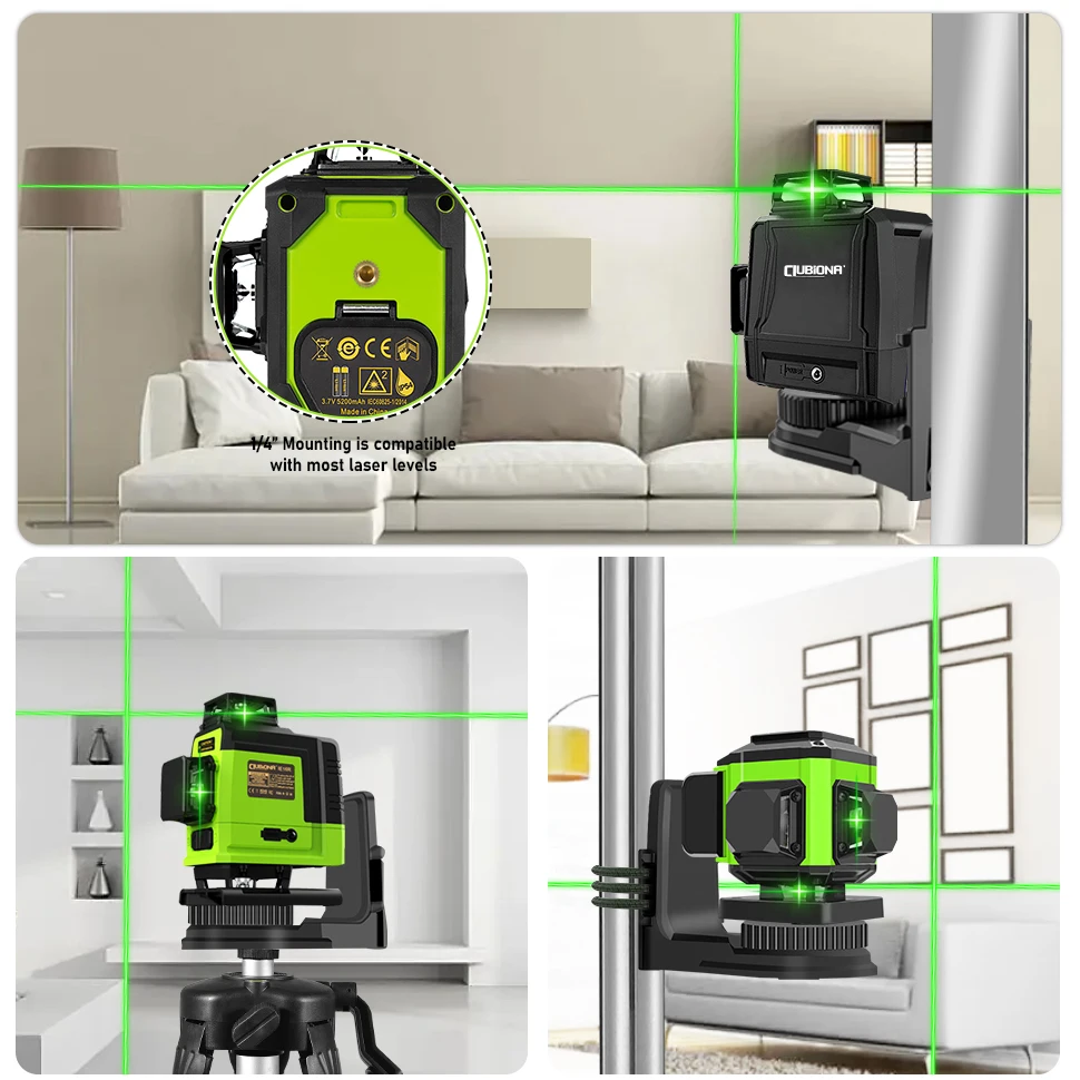 CLUBIONA Strong Magnet Adjustable Laser Level Meter Bracket Wall-Mounted L-Shaped Bracket 1/4 And 5/8 Connection