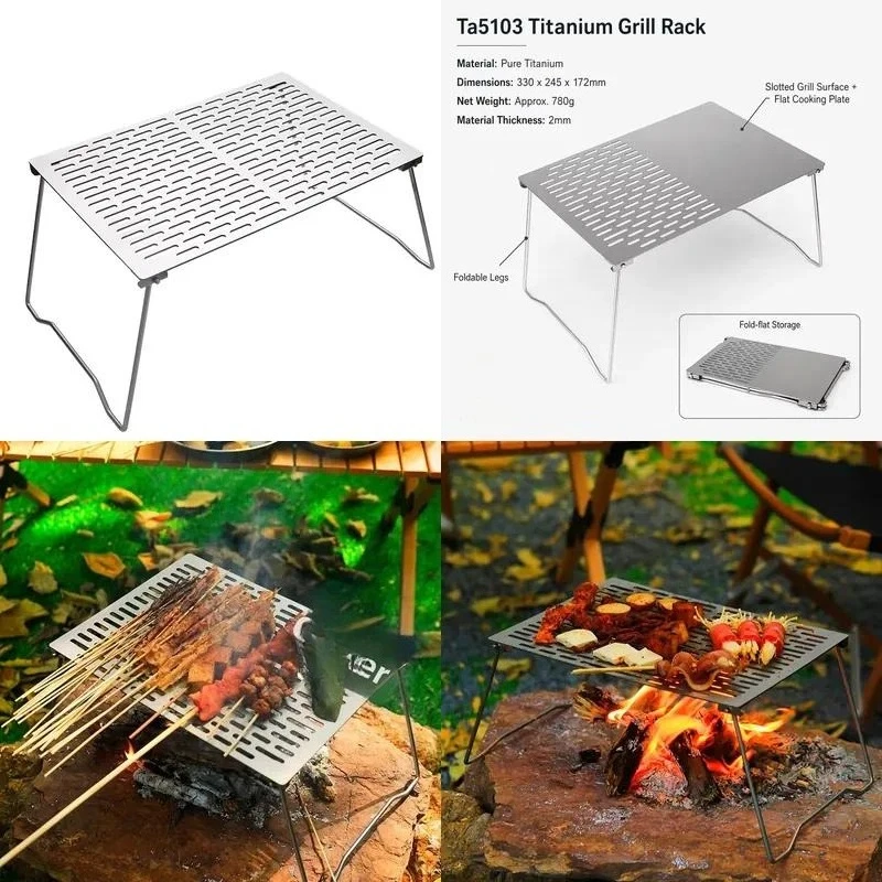 for  Pure Titanium Outdoor Camping Grill Portable Foldable Design 780g Lightweight