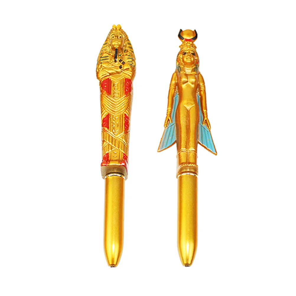 

2 Pcs Luxurious Pharaoh Ballpoint Pen Student Plastic Cute Egypt