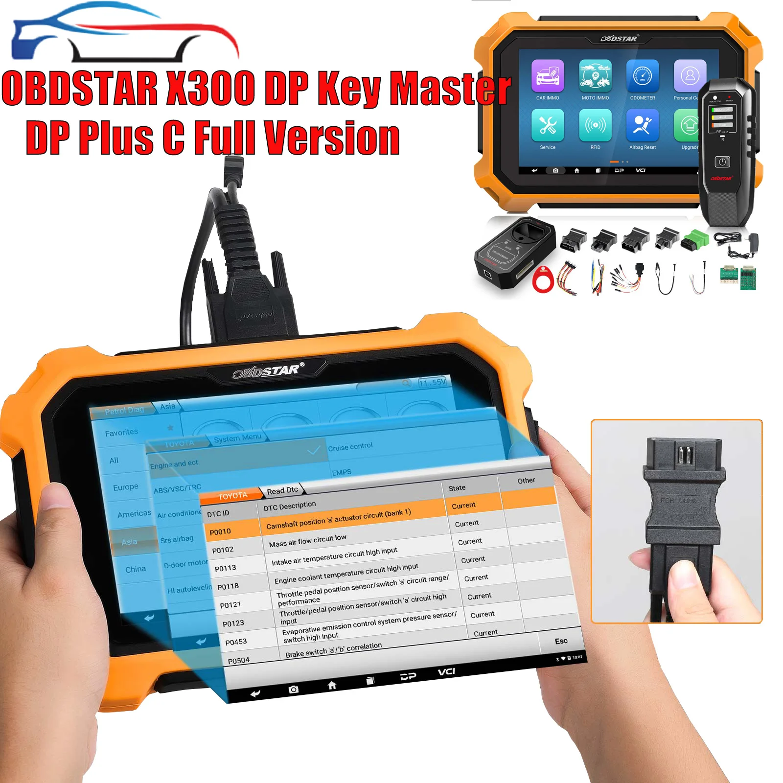 

OBDSTAR X300 DP Key Master DP Plus C Полная версия Автоматическое программирование для автомобиля/мотоцикла Ребрационная подушка безопасности/масло/сброс
