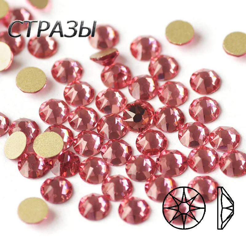 

2088 Cut Rose Non Hotfix Glue On Crystal Rhinestones DIY Crafts & Sewing Supplies Glass Beads Shiny Stones For Clothing Jewelry