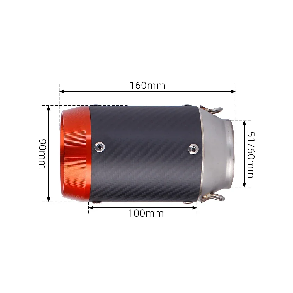 

TF/Modified universal AR exhaust pipe For AustinRacing Z900 Z1000 ninja400 CBR500 R6 carbon fiber exhaust muffler for motorcycle