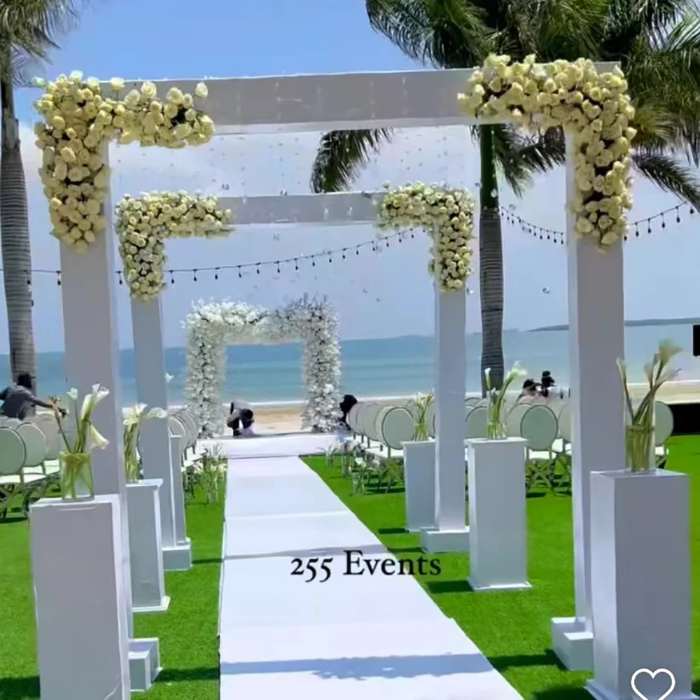 

Elegant Classic White Acrylic Wedding Chuppah For Outdoor Giant Event Activity