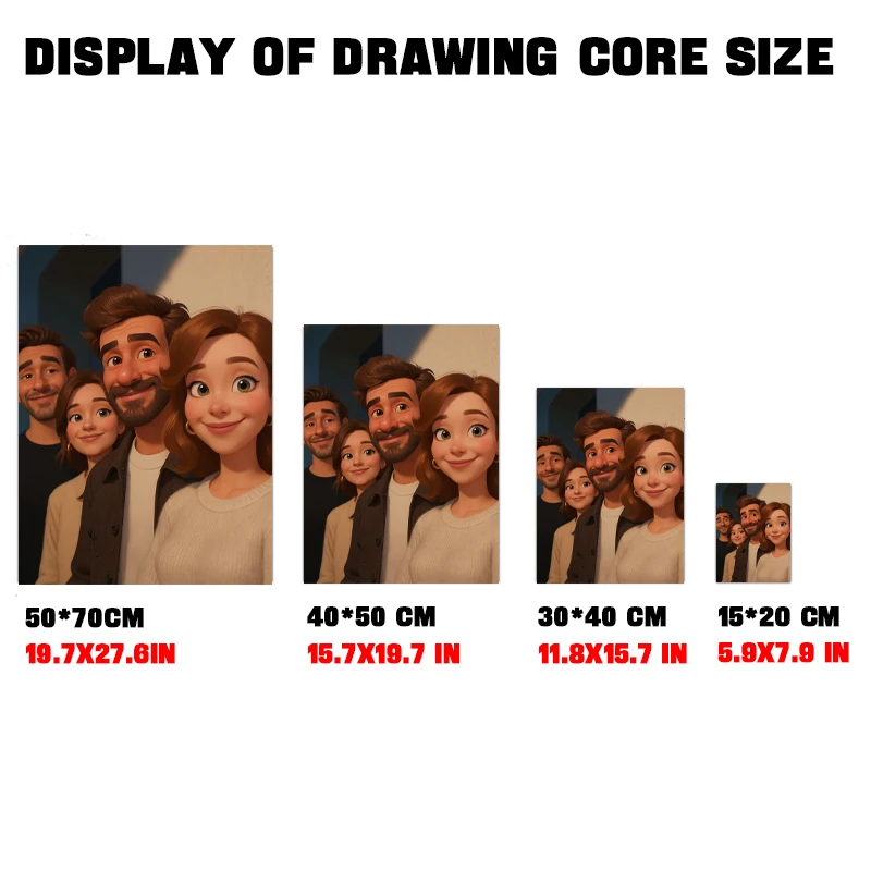 قطعة واحدة من لوحة قماشية كرتونية مخصصة، قم بتخصيص صورتك، موضوع الموضة، الرسوم المتحركة، ملصق بدون إطار