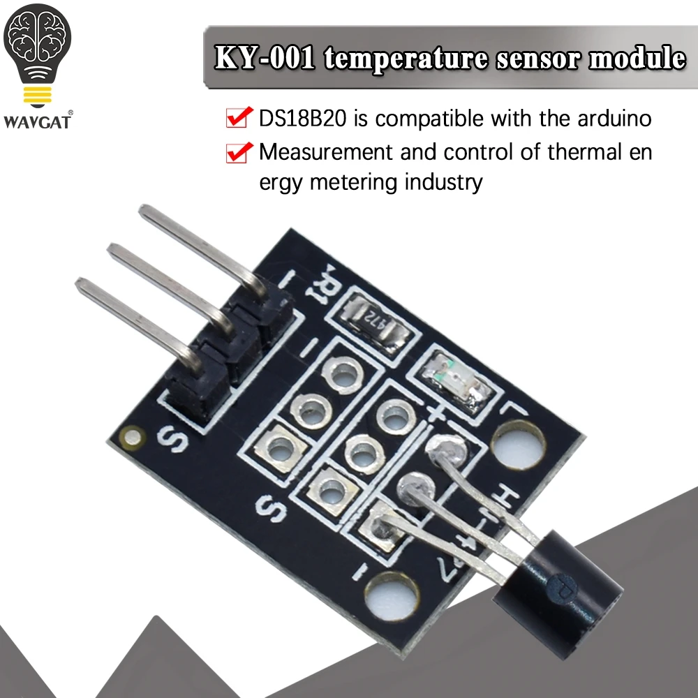 KY-001 3pin DS18B20 Temperature Measurement Sensor Module Diy Starter Kit KY001
