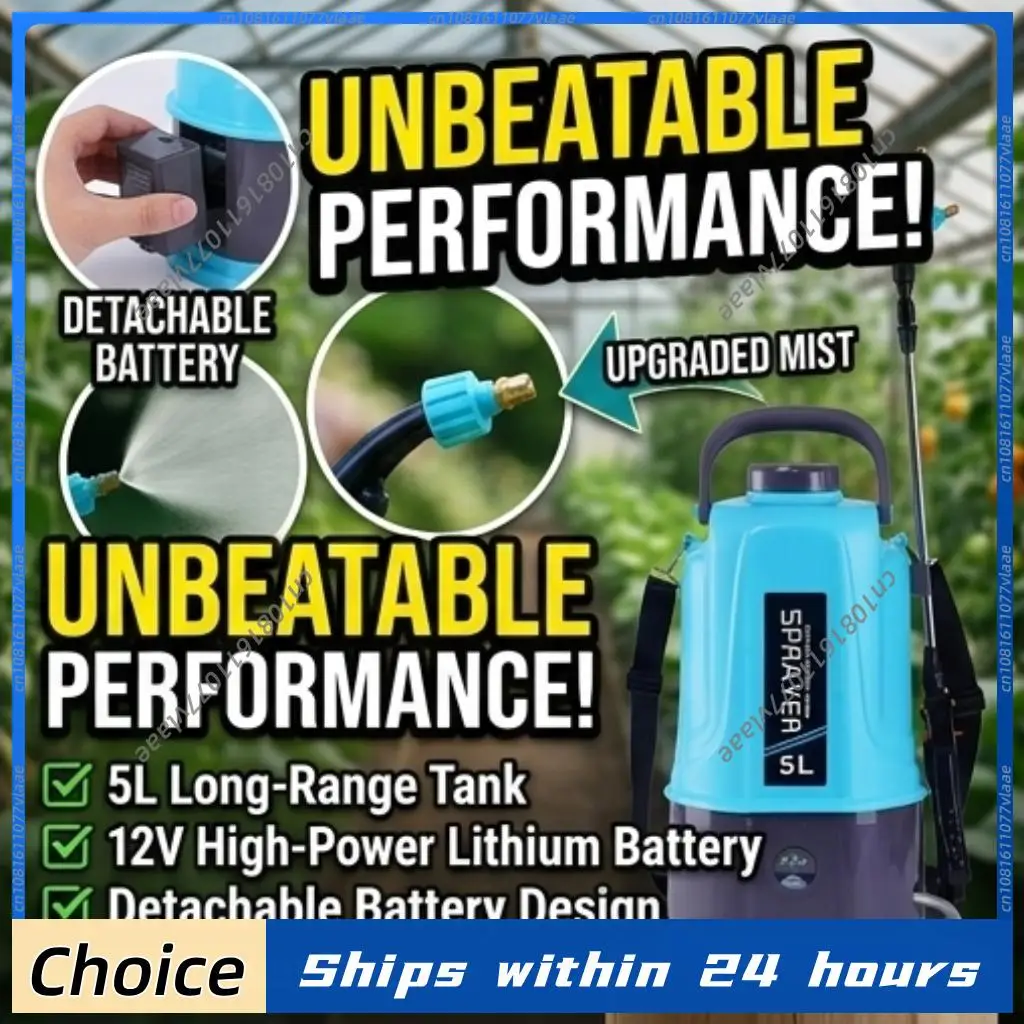 

Электрический ранцевый опрыскиватель высокого давления 5 л, 12 В, автоматическое устройство для полива со съемным аккумулятором для дома, сада, фермы