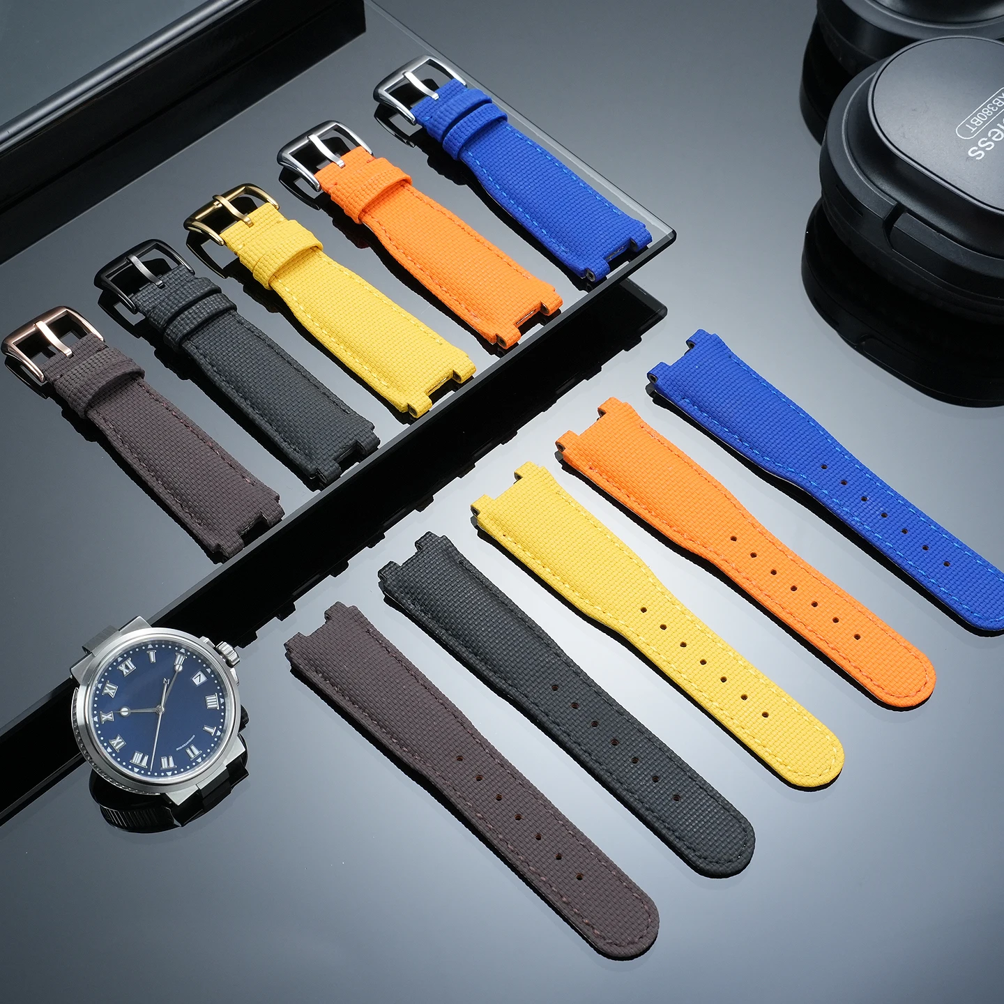 For the Breguet Marine 5517/5527 Mechanical Watch: A Specially Designed Strap Crafted from Premium FMK-Weave Fluorocarbon Rubber