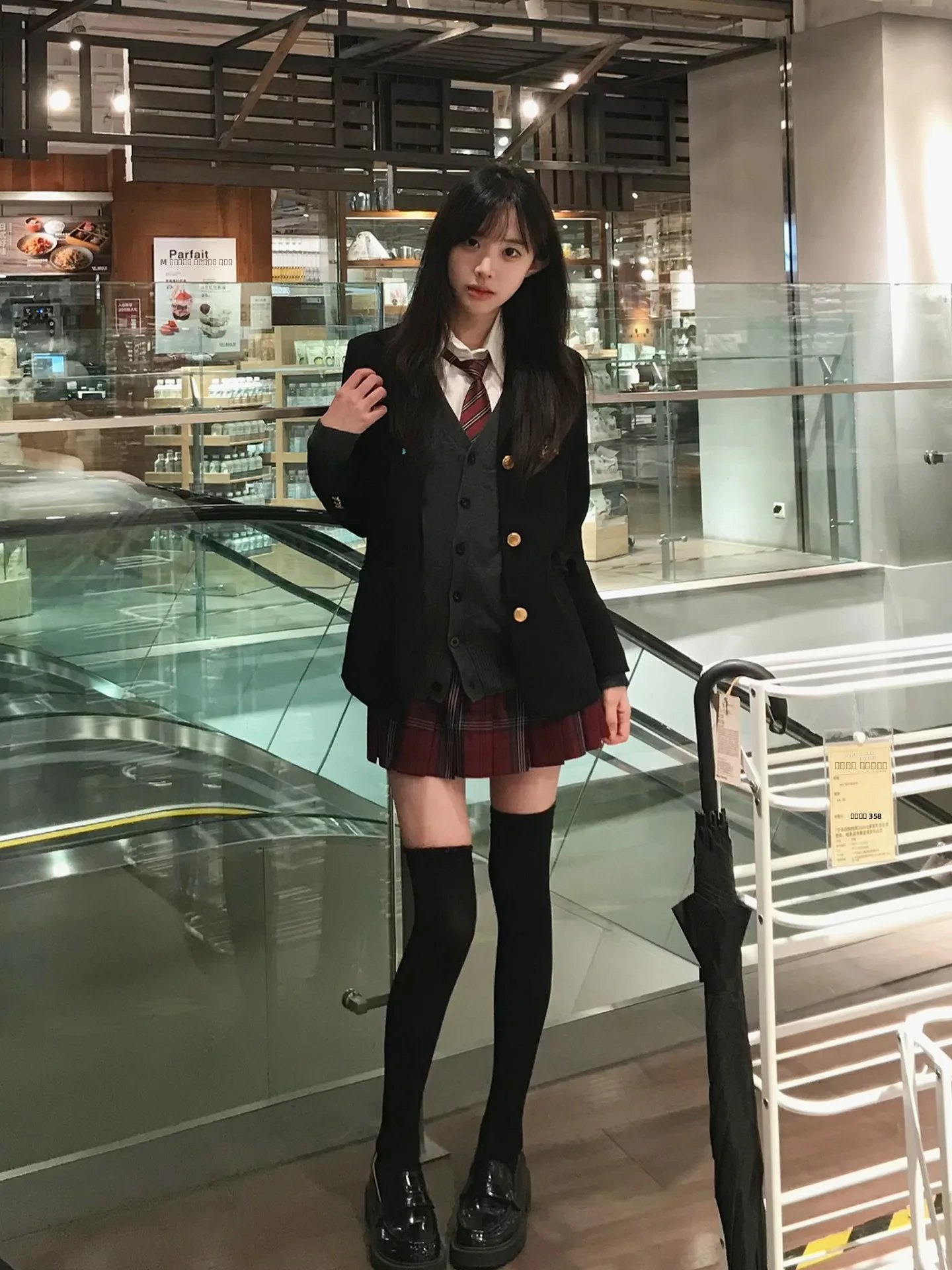 

Original Home 【Xuan】 Skirt JK orm Layering School Supply Suiting Bla Jaet Women's Autumn Winter Polyester Fiber