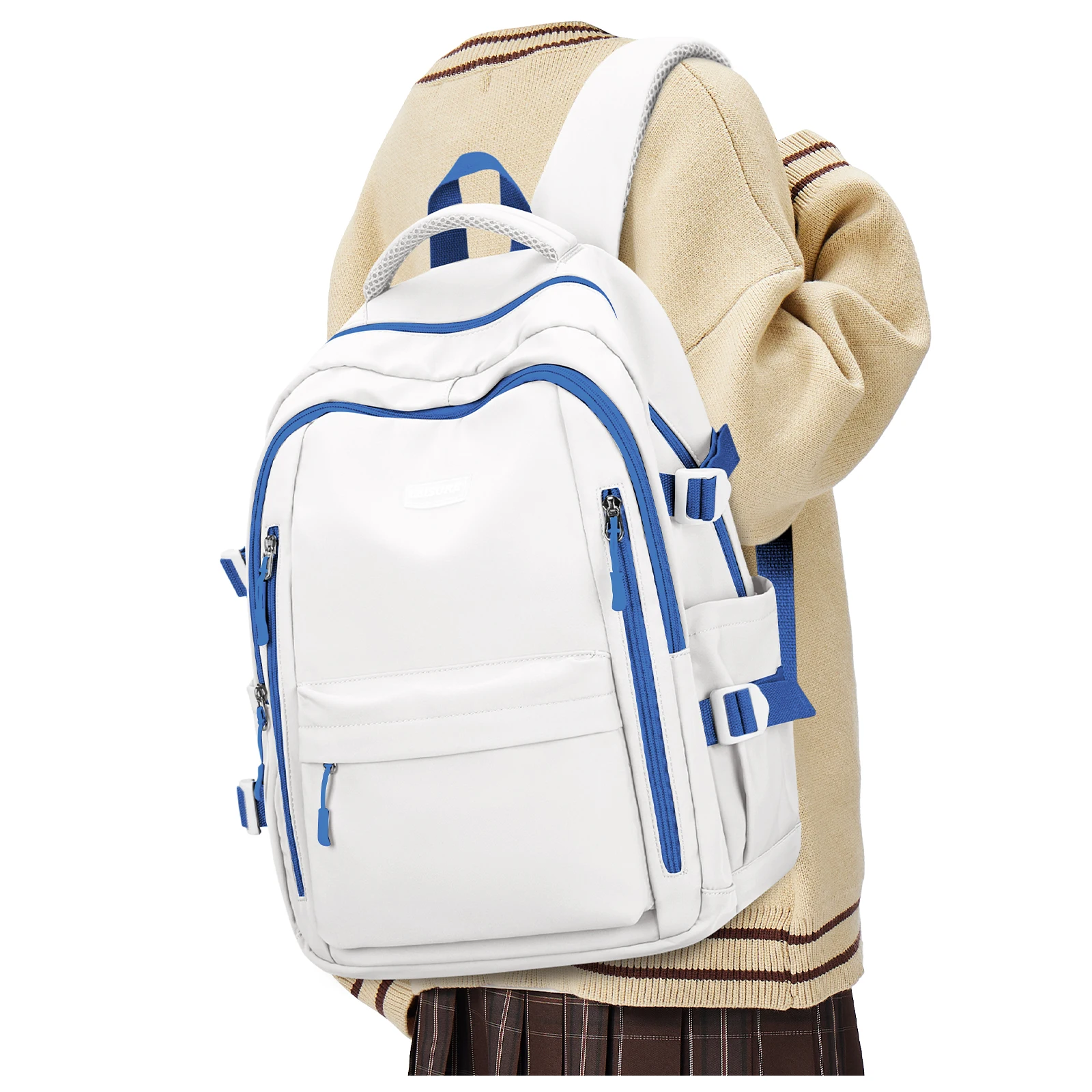 Schoolbag, backpack for junior high school students, computer backpack for college students, collision color design, multi-color