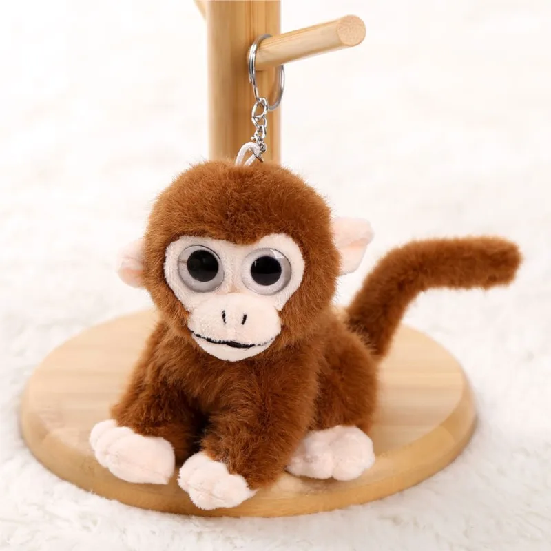 Marine Animal Keychains Charms Sea World Simulated Shark Crab Sea Brown Bear Plush Toy Keychain Pendant Women's Handbag Charms