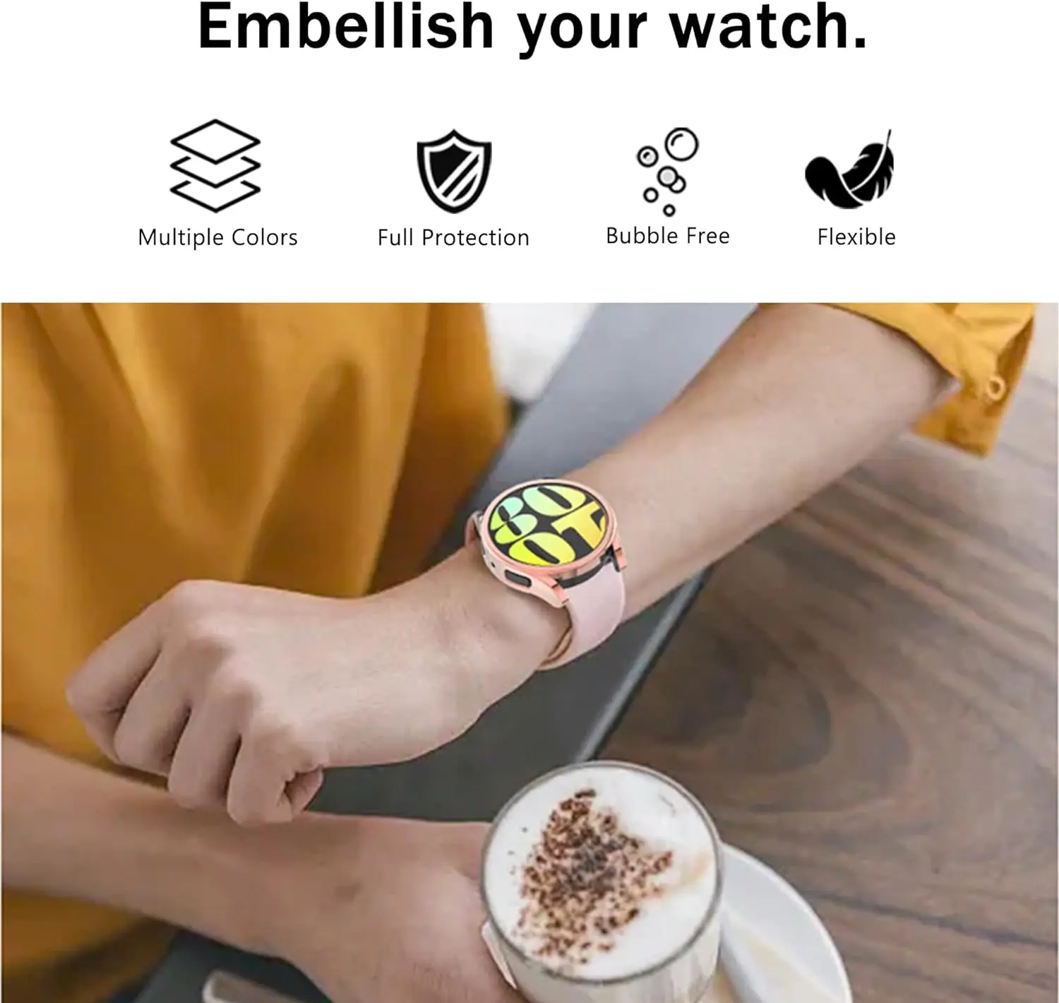 Watch Case+Strap for Samsung Galaxy Watch 6/5/4/7 44mm 40mm Replacement Silicone Wristband Bracelet Galaxy Watch 6 5 4 44mm 40mm