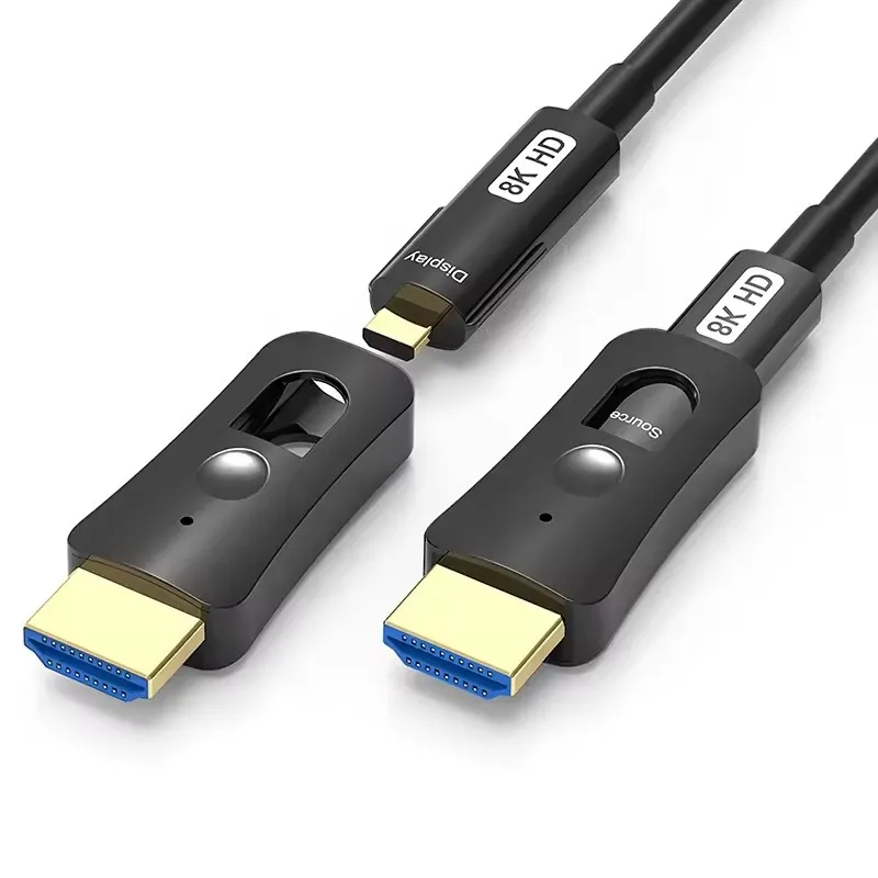 8K Fiber HDMI Cable Detachable 2 Ports hdmi Fiber Active Optic Cable 8K@60Hz,4K@120Hz 48Gbps, Dynamic HDR for TV RTX 3080/3090