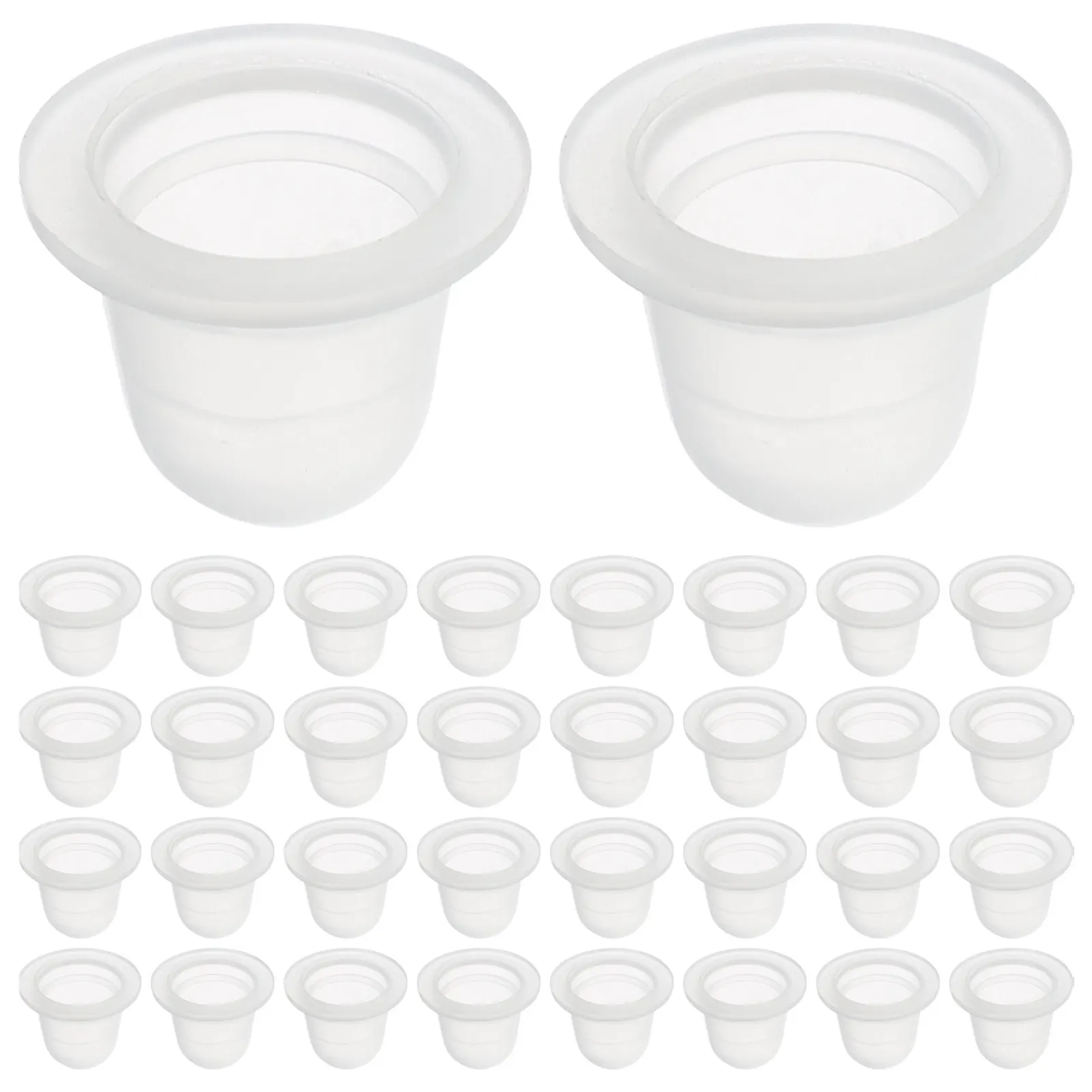 

200Pcs Ink Cups Clear Silicone Containers Large Size U Shaped Pigment Holders Tattoo Supplies Professional Kits
