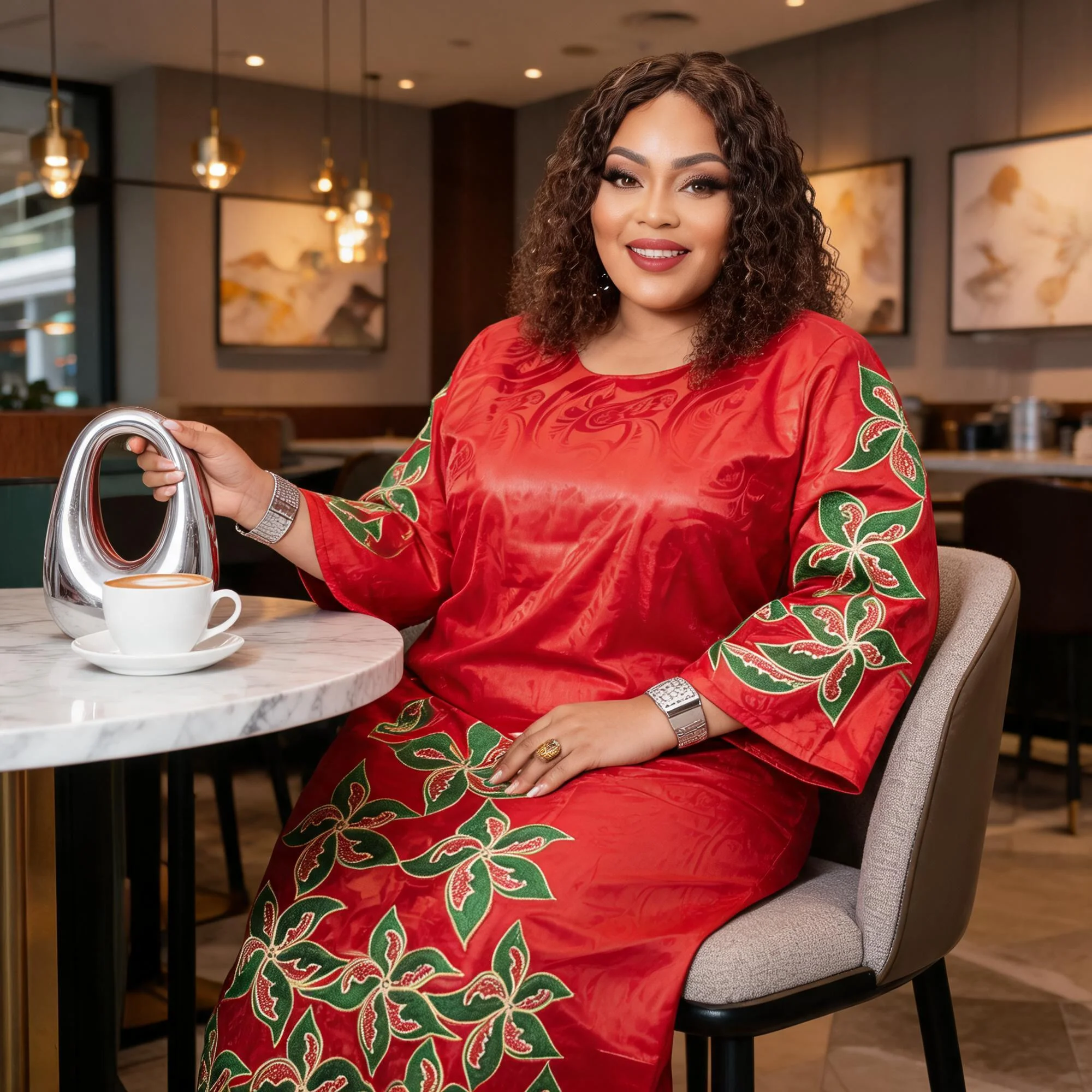 African Dresses For Women Plus Size Bazin Riche Embroidery Design Long Dress With Scarf