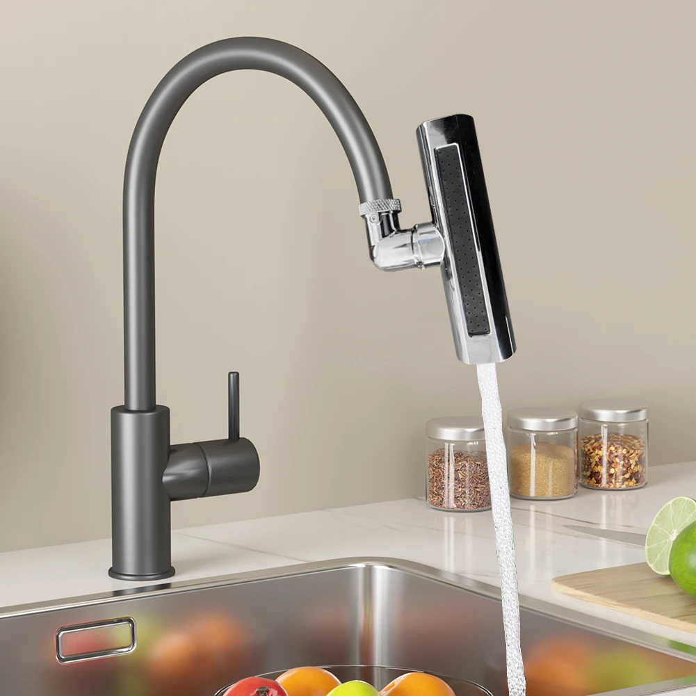 Torneira cascata de cozinha 360 °   Bico giratório para pia de cozinha, adaptador de pulverizador para torneira de pia à prova de respingos, 4 modos para pia de cozinha