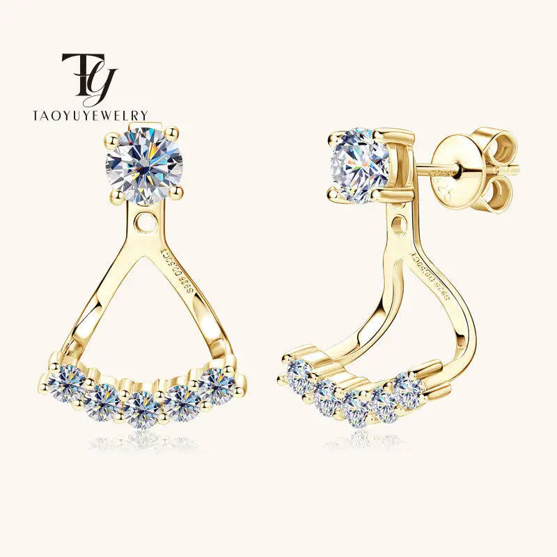 

Exquisite Moissanite Women's Stud Earrings 925 Sterling Silver 0.5 Carat A Pair Of Dual-purpose Stud Earrings With Certificate