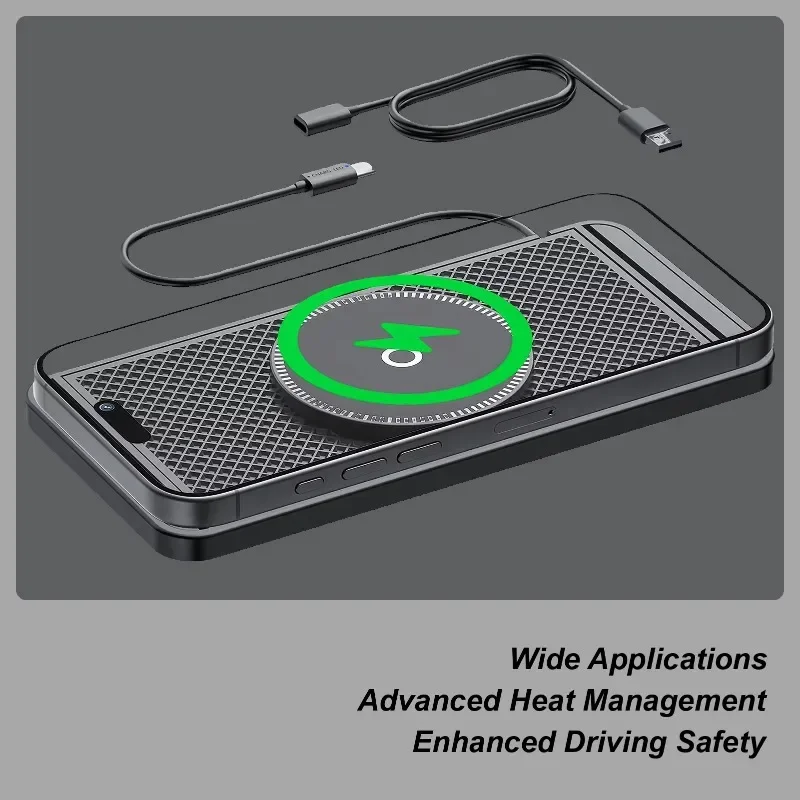 Car Magnetic Wireless Charger For iPhone 17 16 15 14 13 Dashboard Fast Charging Mount Stand Cradle Strong Magnet Windshield LED