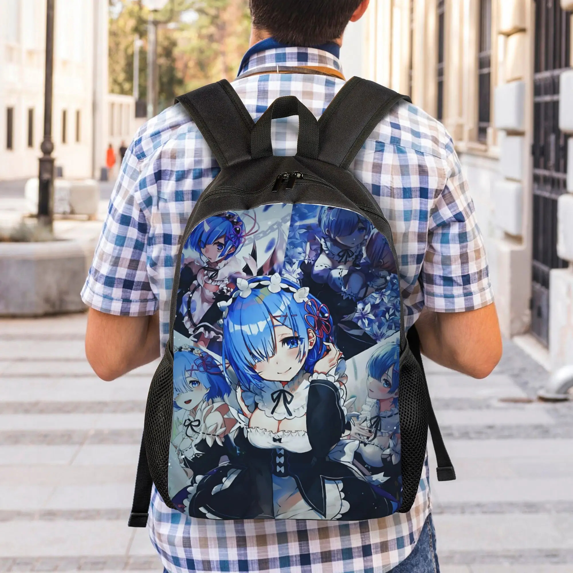 Fashion Re ZERO Anime Rem Backpacks Its Bag  mochila Outdoor Sturdy Shoulder Rucksack