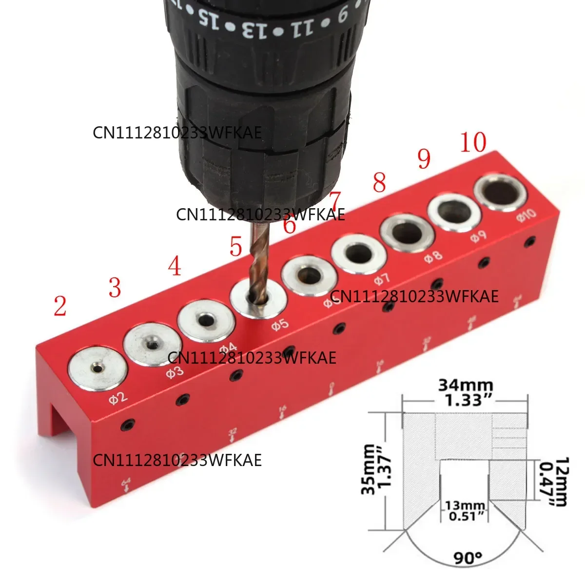 Woodworking 2/3/4/5/6/7/8/9/10mm Vertical Pocket Hole Doweling Jig Log Tenon Self-Centering Drilling Guide Punching Hole Locator