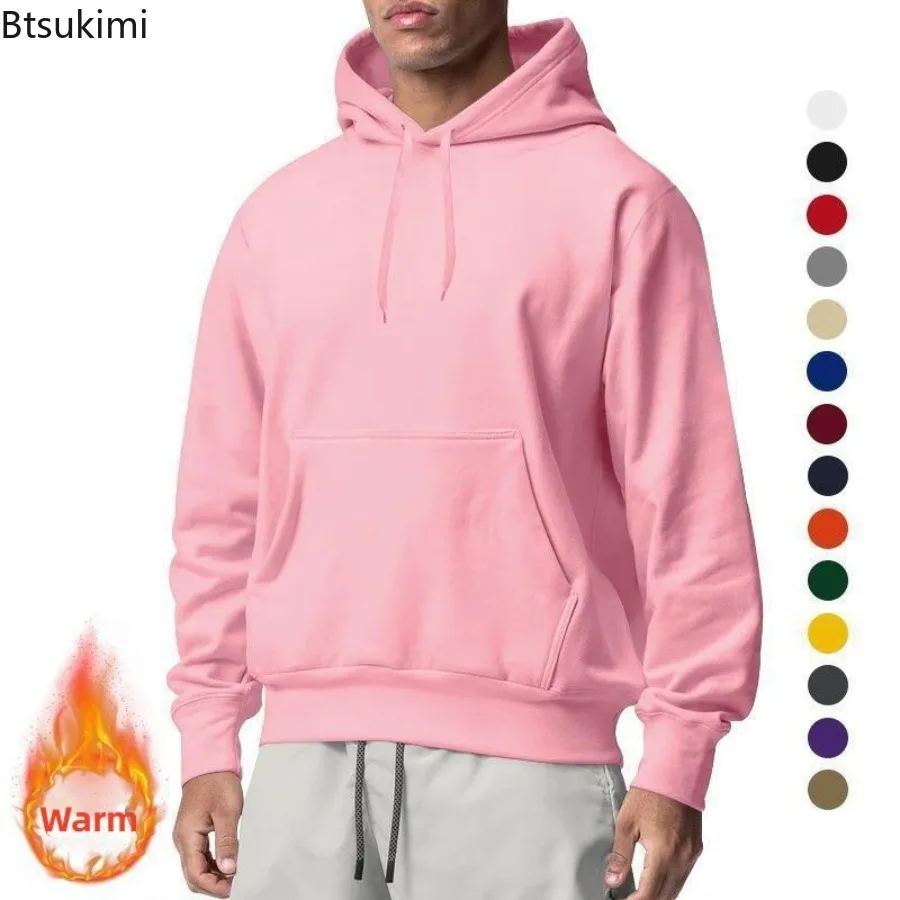 

2025 New Men's Fashion Harajuku Hooded Sweatshirts Casual All-match Pullovers Male Streetwear Autumn Winter Fleece Warm Hoodies