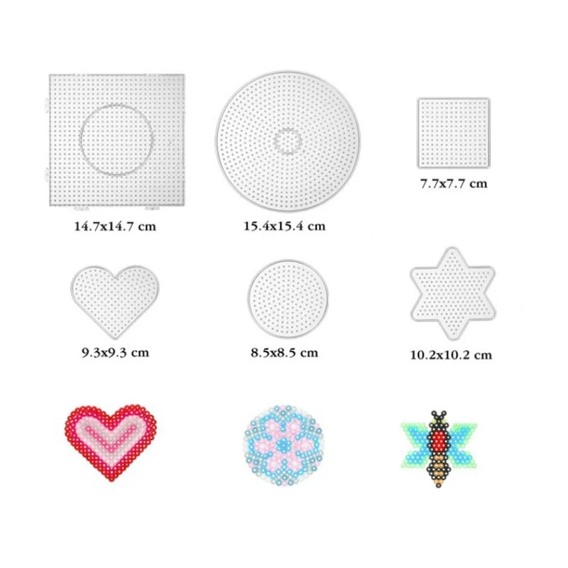 하마 구슬에 대 한 9pcs 5mm Pegboard Perler 철 구슬에 대 한 3D 퍼즐 템플릿 교육 장난감 퓨즈 비즈 지 그 소 퍼즐 Juguetes