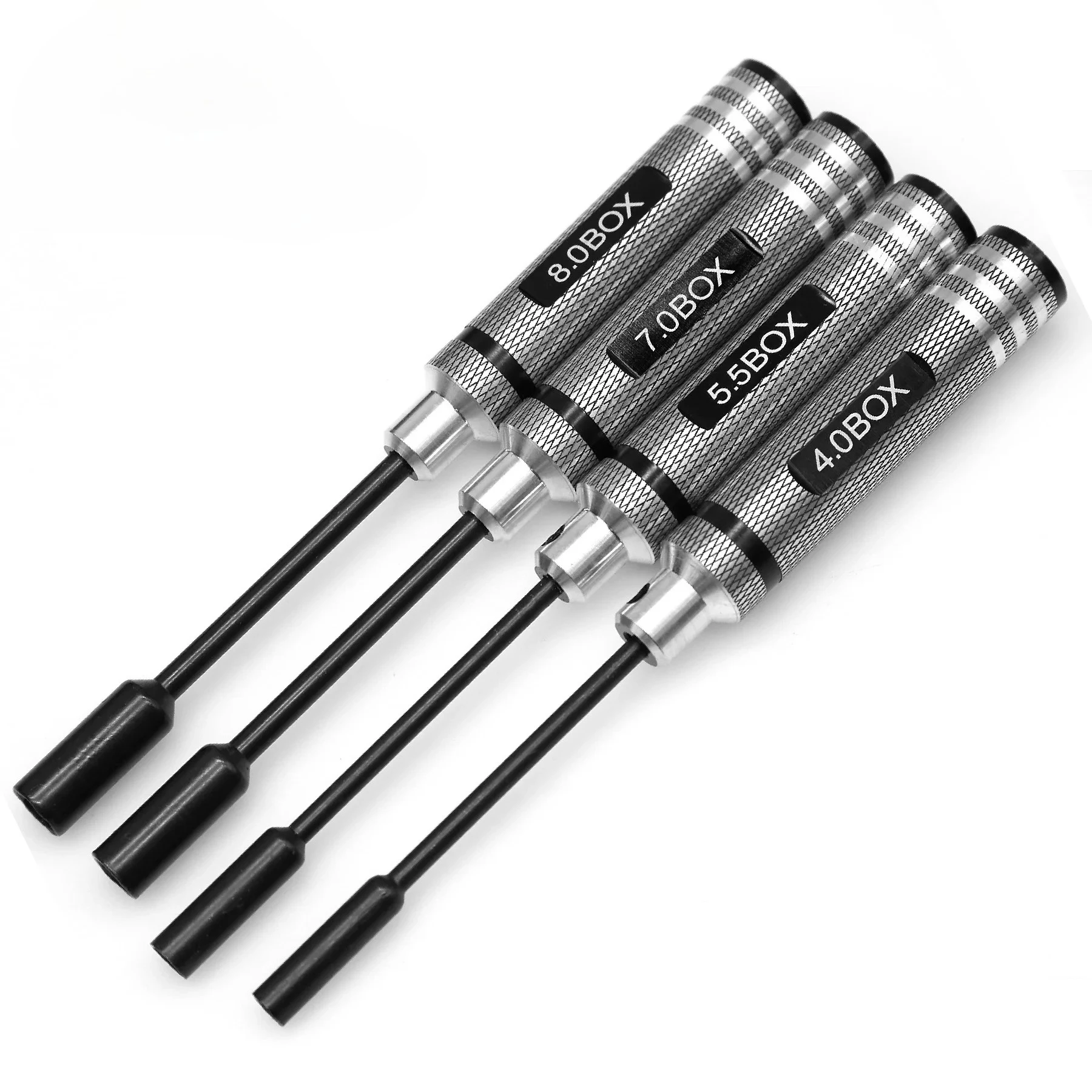 

4PCS RC Model Hex Socket Screwdriver Set 4/5.5/7.0/8.0mm Durable Metal Nut Driver Tool
