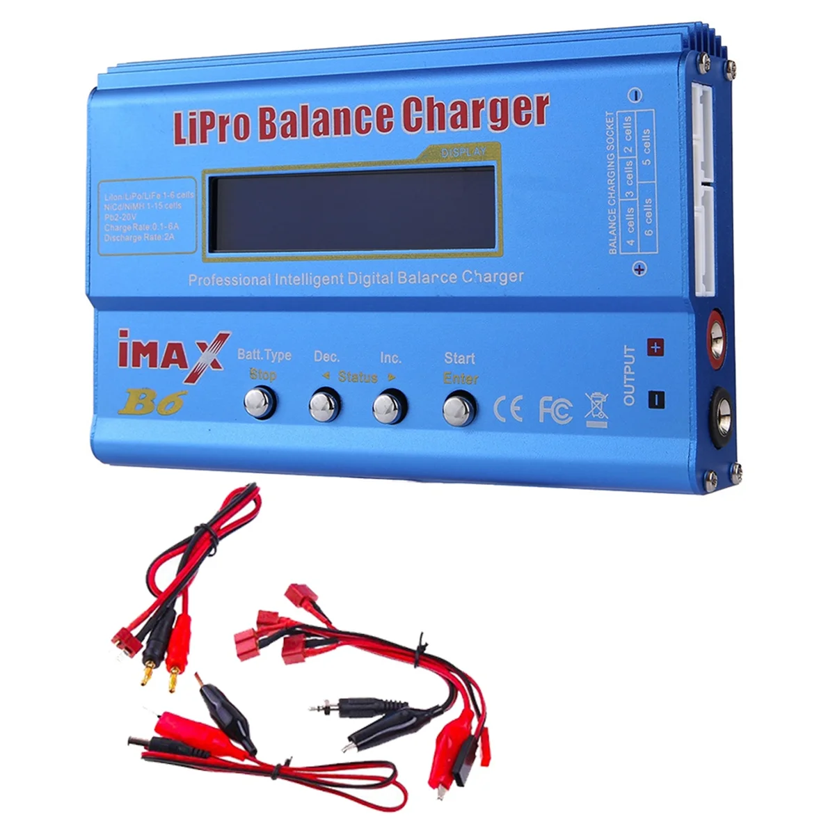 For IMAX B6 80W Lipo Battery Charger+T Plug Lipo NiMh Li-Ion Ni-Cd Digital Lipro Balance Charger Battery Smart Charger