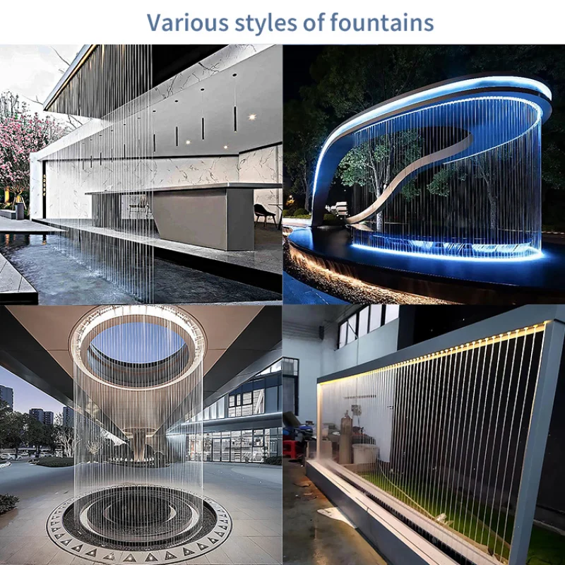 Fonte de cortina de chuva controlada por Dmx interna e externa personalizada Fonte de cascata LED