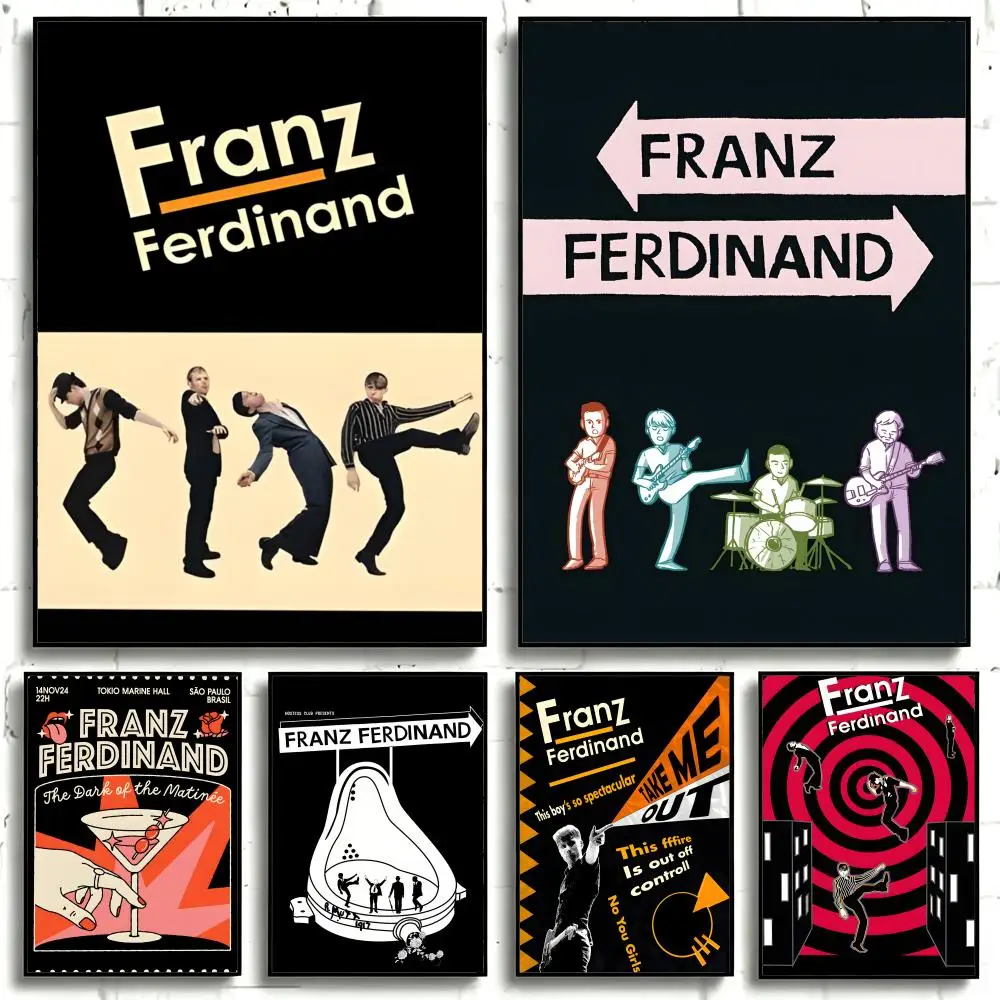 Band Franz Ferdinand Poster Self-adhesive Art Waterproof Paper Sticker Coffee House Bar Room Wall Decor